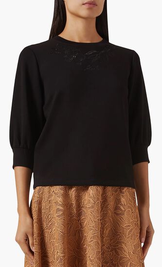 ORCHID EMBROIDERY SWEATSHIRT