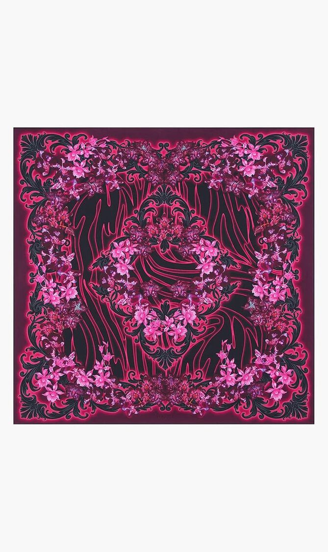 FOULARD 90X90 ORCHIDS-PRINT BIO SET TWILL CONO ART