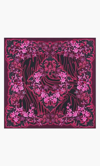 FOULARD 90X90 ORCHIDS-PRINT BIO SET TWILL CONO ART