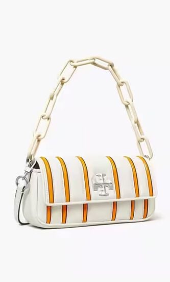 KIRA BOMBE STRIPE SMALL FLAP SHOULDER BAG
