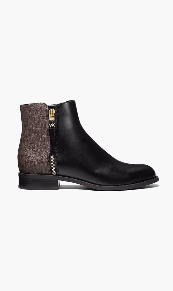 Britt Signature Logo Trim Ankle Boots