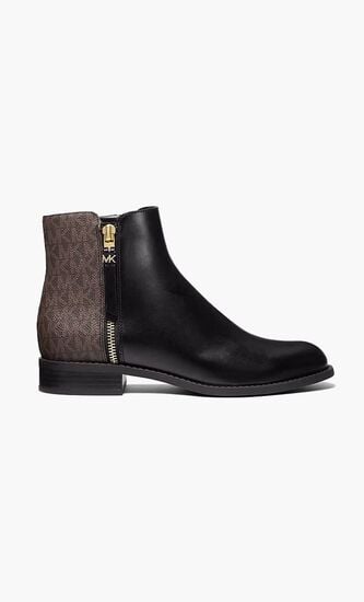Britt Signature Logo Trim Ankle Boots