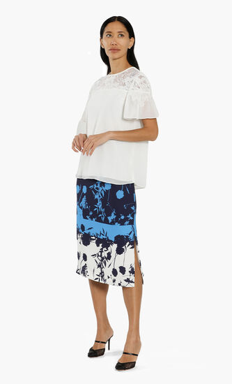 Lawri Lace Panel Woven T-Shirt