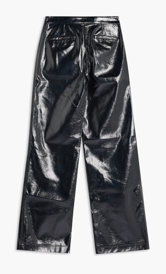 FAUX PATENT LEATHER PANTS