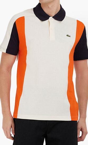 Cotton Pique Colourblock Polo Shirt