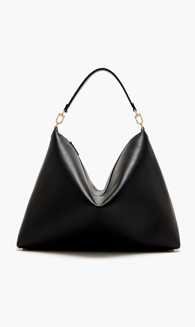 GRAINY LEATHER SCOOP TOTE