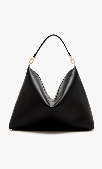 GRAINY LEATHER SCOOP TOTE