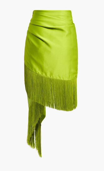 Charmeuse Fringed Sarong Skirt