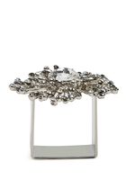 طقم حلقات المائدة جيم بيرست باللونين الكريستالي والفضي - 4 قطع