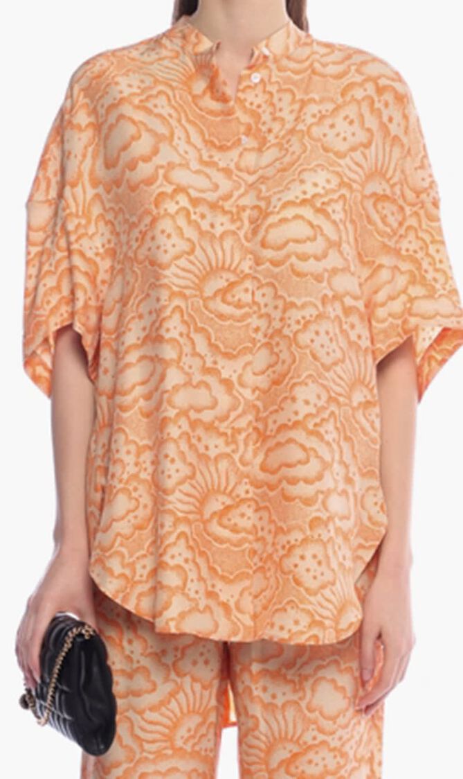 Silk blouse with print