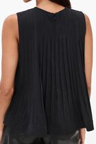 Pleated A Line Crew Neck Top