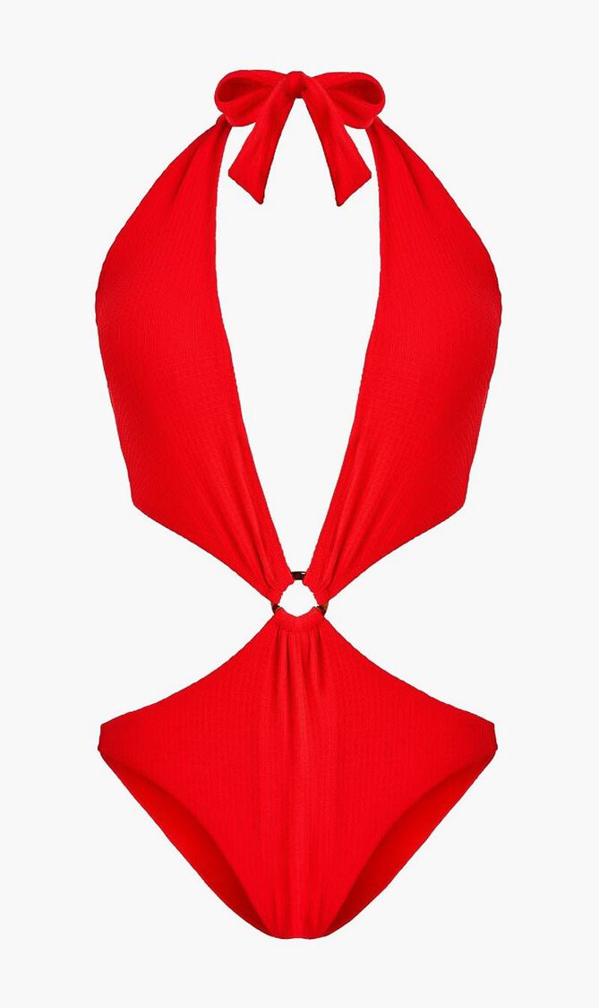 Jacquard Vichy Trikini One Piece Swimsuit