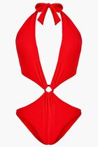 Jacquard Vichy Trikini One Piece Swimsuit