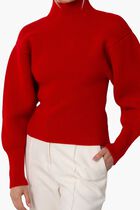 CHUNKY WVWS RIBBING LONG SLEEVES MOCK-NECK