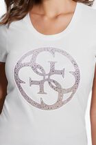 Rhinestones Front Logo T Shirt