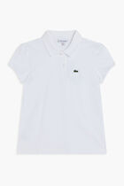 Scalloped Collar Mini Pique Polo Shirt