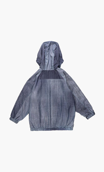 Technical Denim Print Windbreaker
