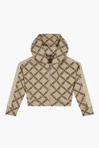 Logo Hooded Zip Up Top