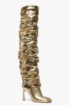 Kelsea Crackled Metallic Leather Slouchy Boot