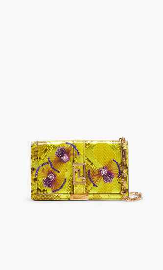 WALLET ON CHAIN GRECA GODDESS PYTHON METALLIC EMB EXCL