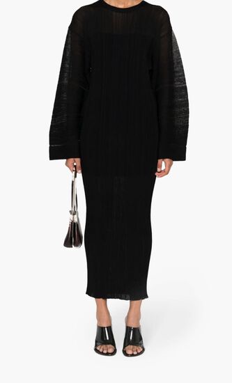 Lightweight Pleated Knit Dress