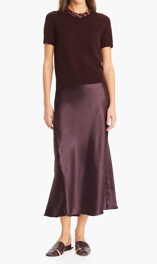 Wool And Sequin Short Sleeved Sweater