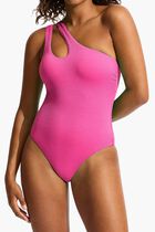 SEA DIVE ONE SHOULDER KEYHOLE ONE PIECE