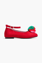 Fluffy Fruit Tassel Ballet Flats