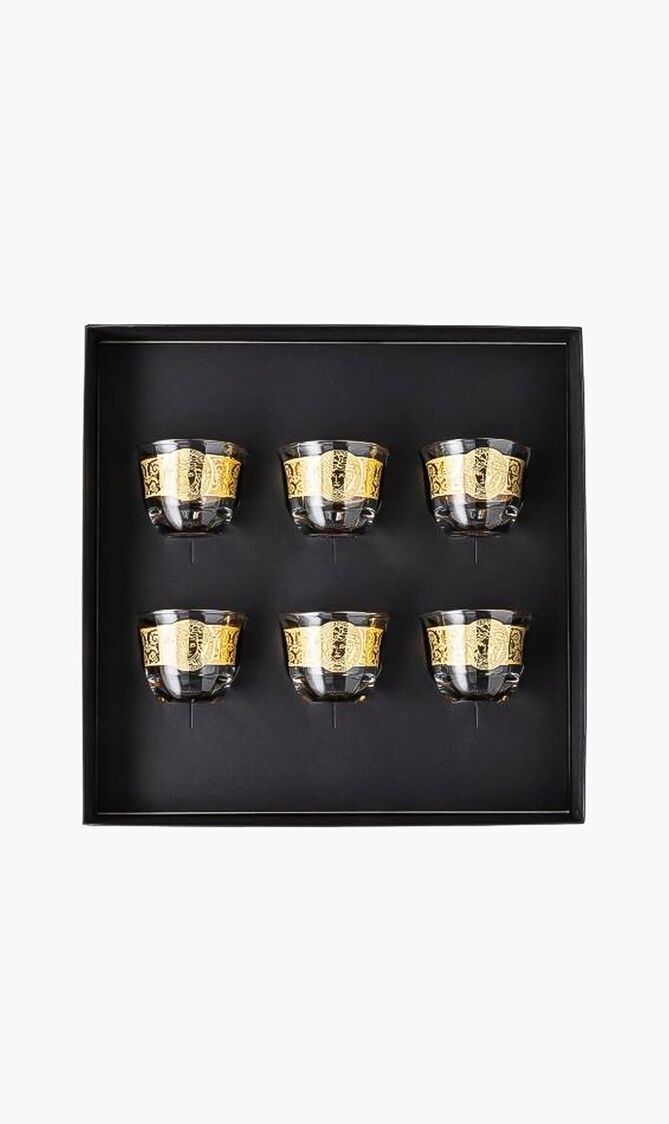 جالا بريستيج ميدوسا طقم ٦ أكواب ذهب و شفاف