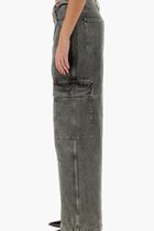 Washed Denim Wide-Leg Cargo Jeans