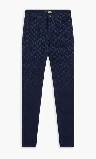 MONOGRAM SKINNY DENIM PANTS