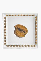 FST SQUARE PLATE 20X20 GIRO DI CONCHIGLIE GOLD/BLACK/WHITE