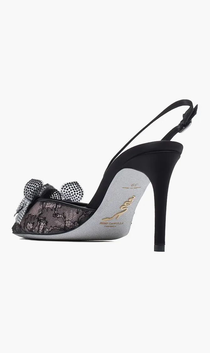 Black Lace-Satin/Crystal Strass