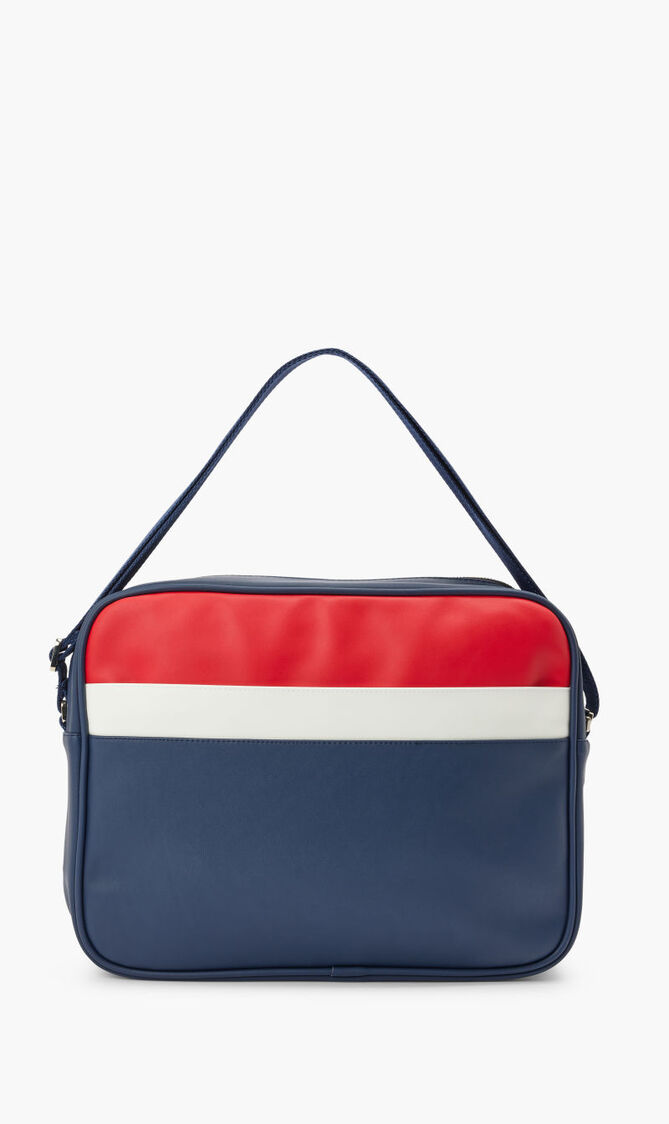 REECE2 FAUX LEATHER MESSENGER SATCHEL