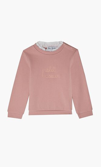 Ruffle Neck Sweatshirt