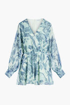 Long Sleeve Candis Romper Crinkle Chiffon