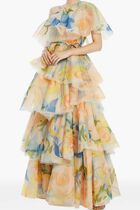 Paloma One Shoulder Floral Print Gown