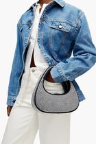 Crystal-Embellished Baguette Swipe Bag