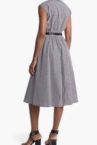 Stretch Cotton Belted Midi Dress