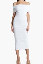Stretch Knit Shoulder Dress