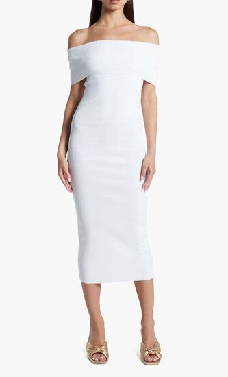 Stretch Knit Shoulder Dress