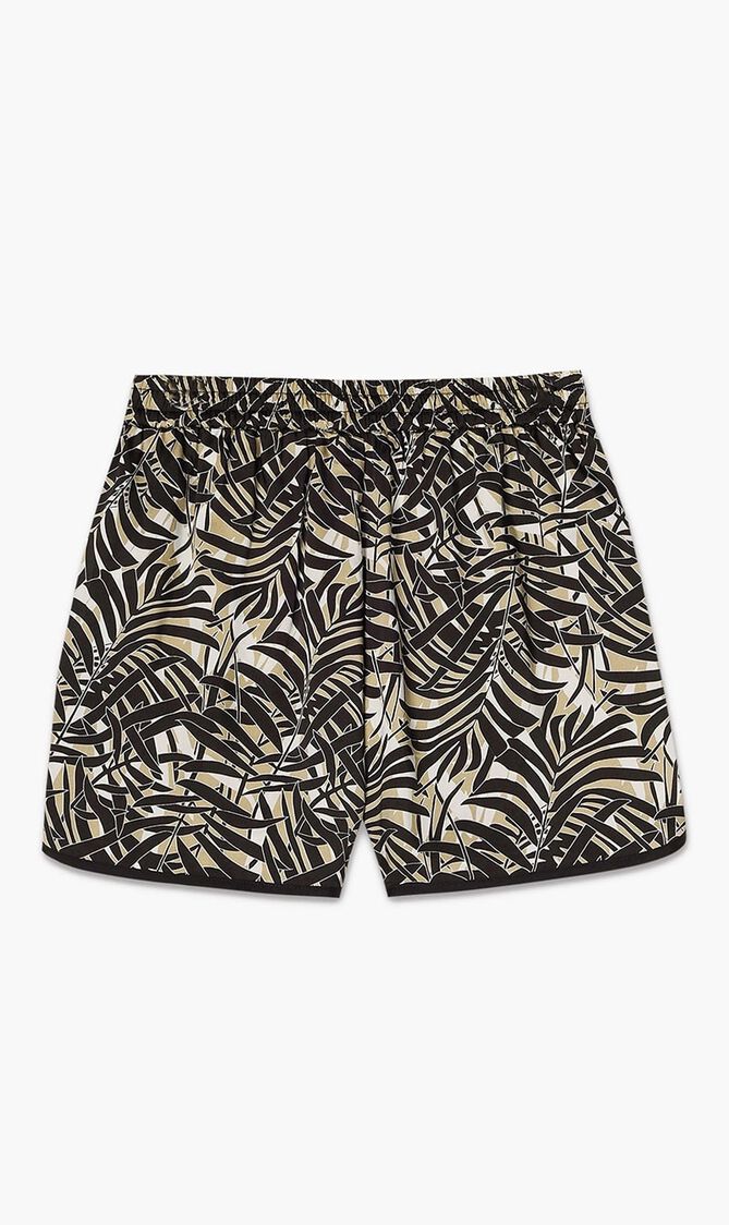 Palm Leaf Print Track Shorts