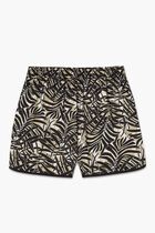 Palm Leaf Print Track Shorts