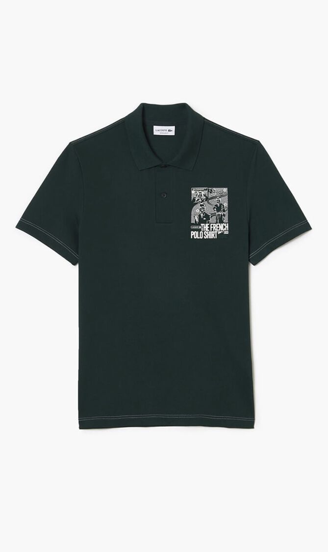 Back and Front Print Movement Polo Shirt
