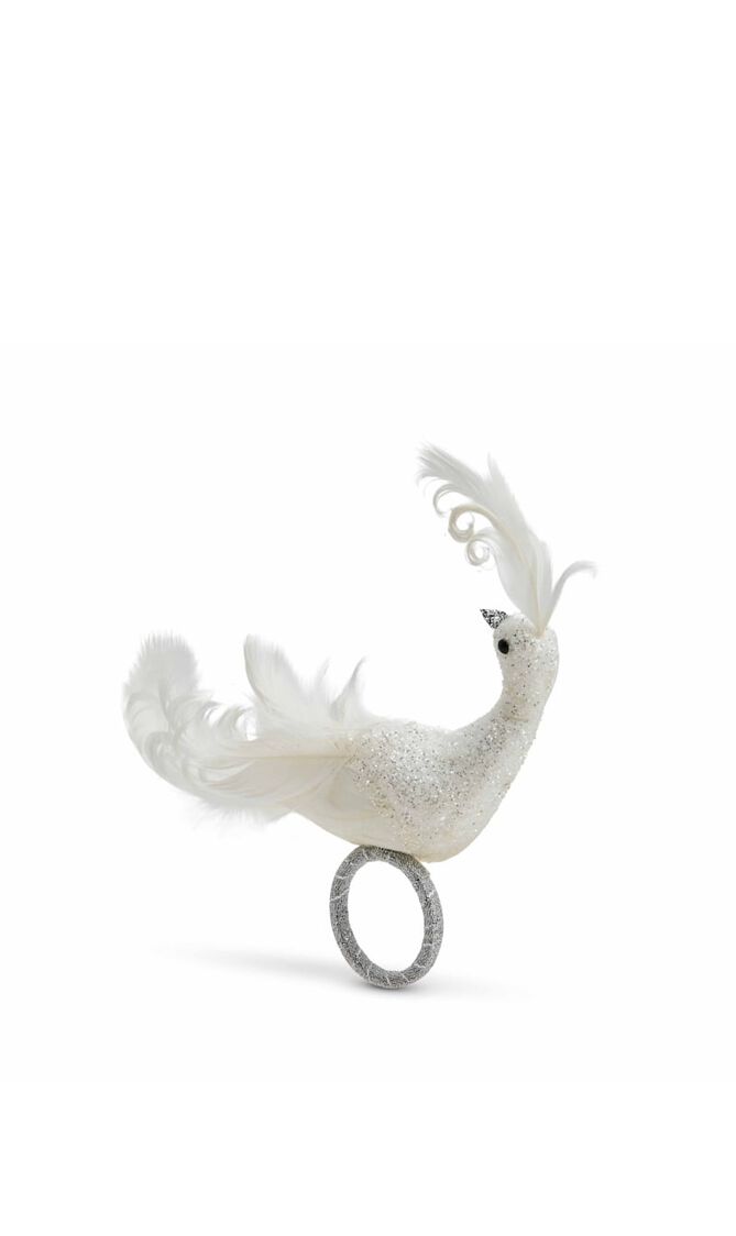 حلقة مناديل المائدة فروست بيرد باللونين الابيض والفضّي