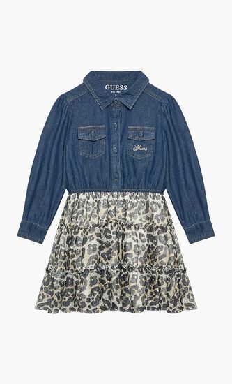 Animal Print Denim Dress