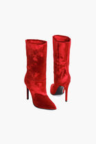 Velvet Pointed Toe Boots