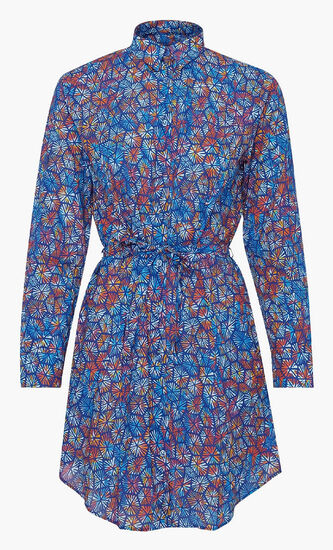 Carapaces Multicolored Cotton Voile Shirt Dress