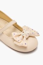 SWAROVSKI CRYSTALS EMBELLISHED BOW SINGLE STRAP LEATHER BALLERINAS SWAROVSKI CRYSTALS EMBELLISHED BOW SINGLE STRAP LEATHER BALLERINAS