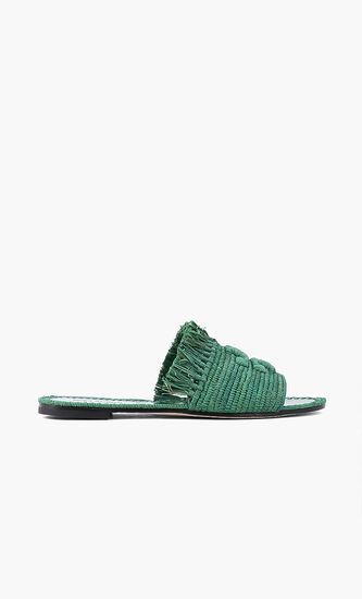 Eleanor Raffia Woven Slides